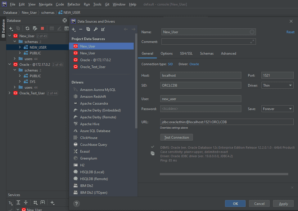 Jetbrains Data Grip Connection Dialog